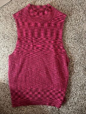 wild fable Sleeveless Mock Neck Tank Top - Fuchsia and Black